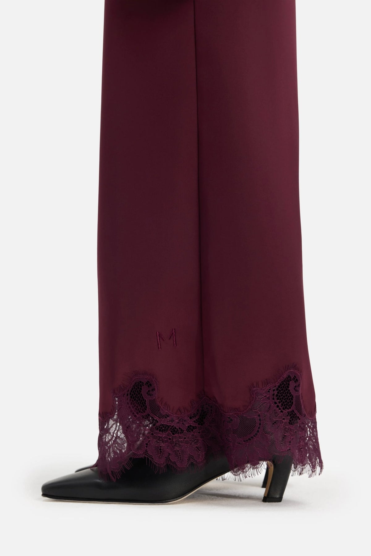 Pantalon satin dentelle | Cassis