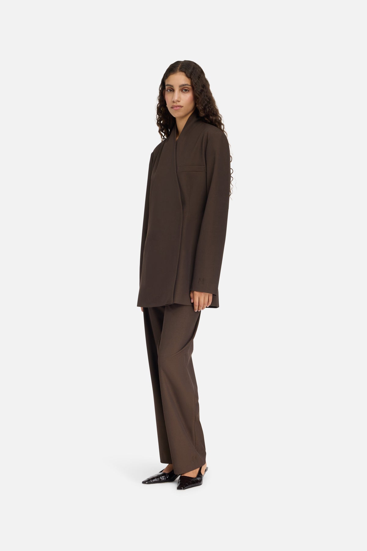 Tailored Oversize Blazer | Marron foncé