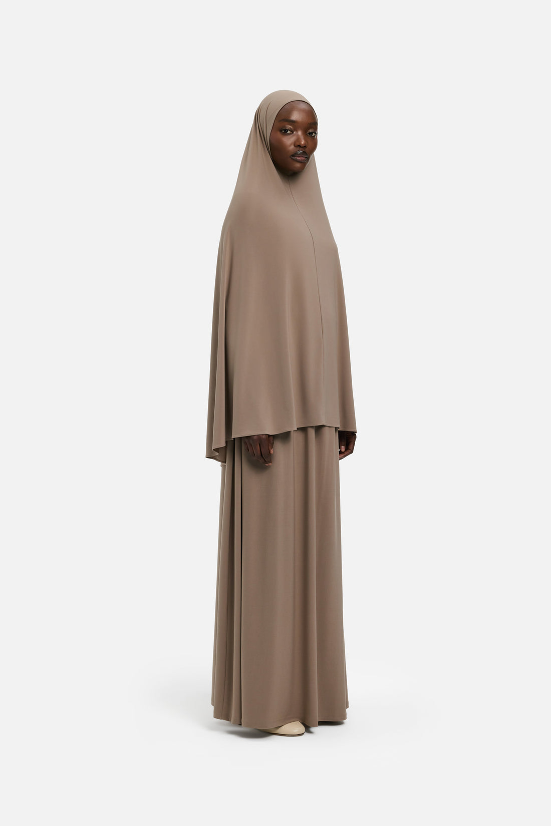 Jersey premium Khimar | Milky Cacao