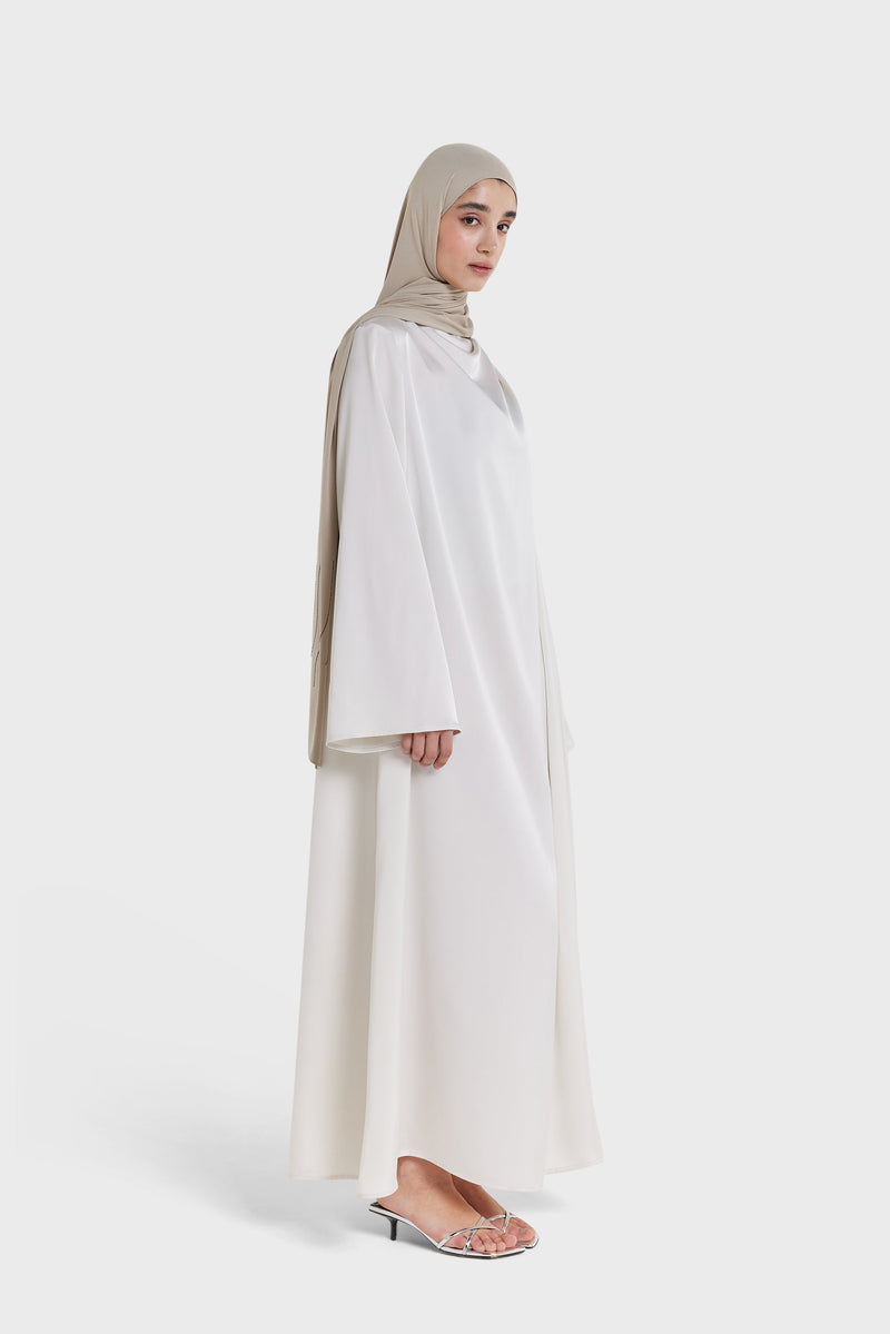 Robe drapée asymétrique regular | Blanc cassé