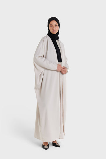 Dull Satin Bat Sleeve Abaya | Cachemire