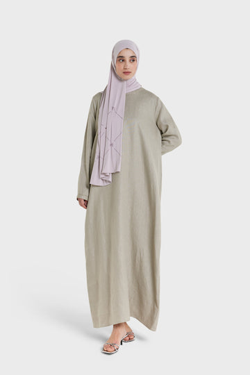 Plain Linen Robe | Light Sage