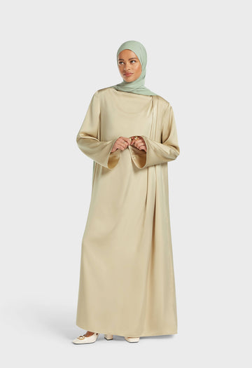 Robe drapée asymétrique regular | Riz brun