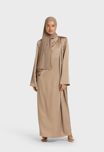 Robe drapée asymétrique Court | Perle foncé