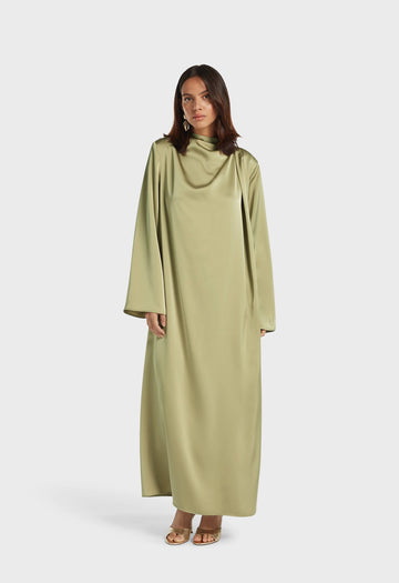 Robe drapée asymétrique regular | Grey Green