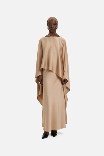 Blouse cape asymétrique | Nougat