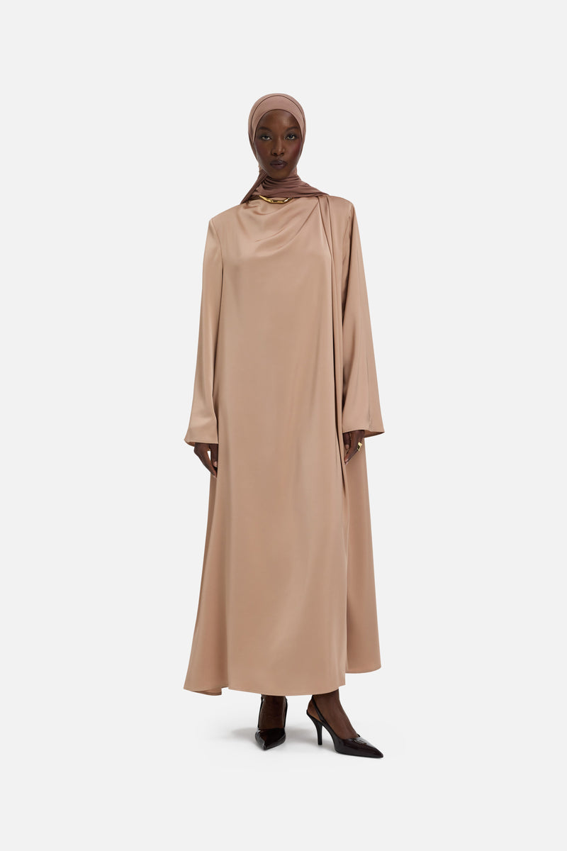Robe drapée asymétrique regular | Nougat