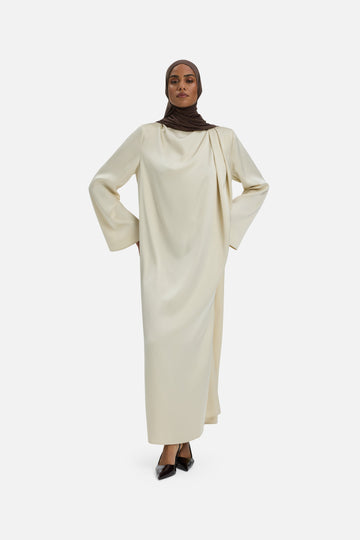 Robe drapée asymétrique regular | Sable