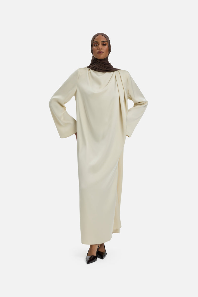 Robe drapée asymétrique Court | Sable