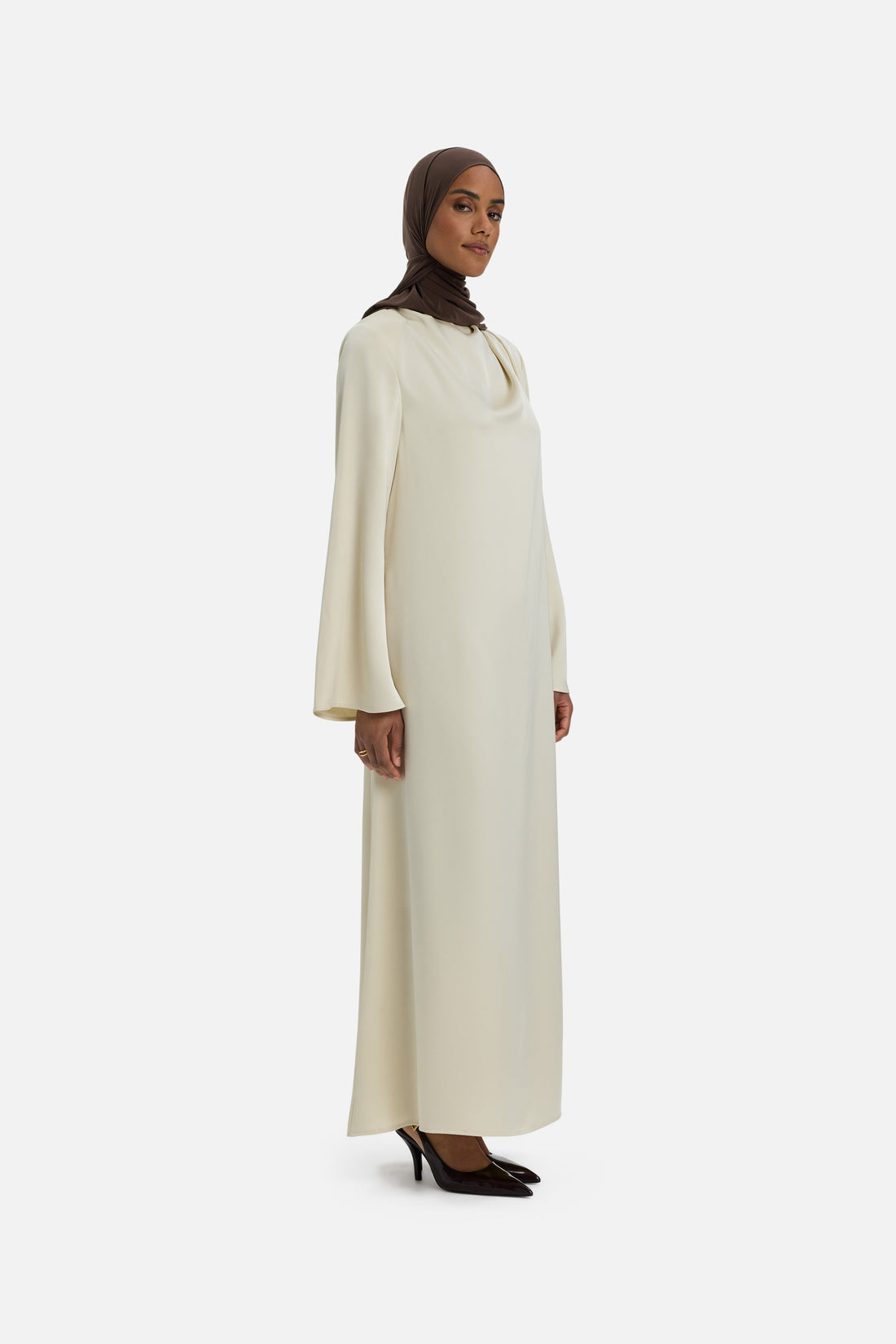 Robe drapée asymétrique regular | Sable