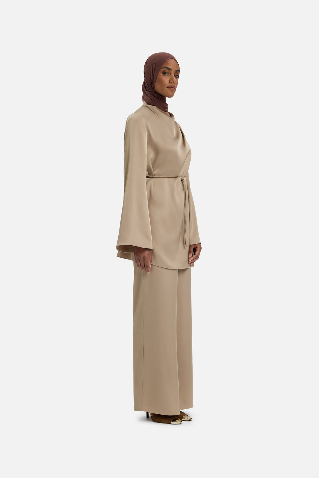 Asymmetric Pleat Blouse | Moka