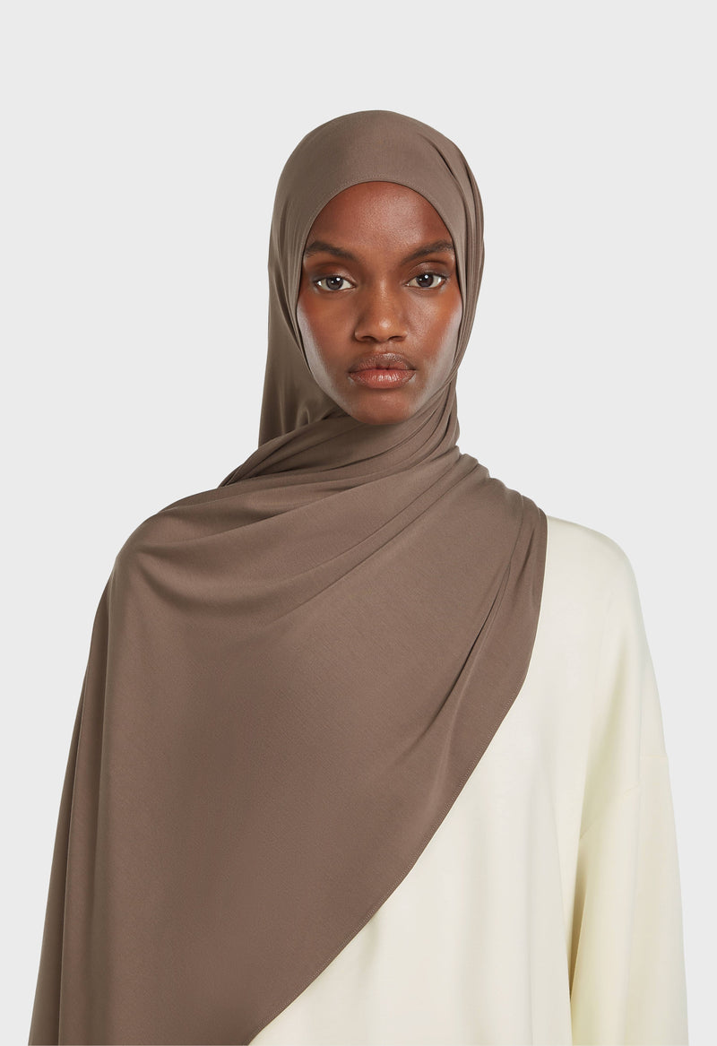 Foulard jersey bambou | Brun café