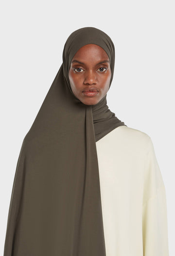 Foulard jersey bambou | Marron profond