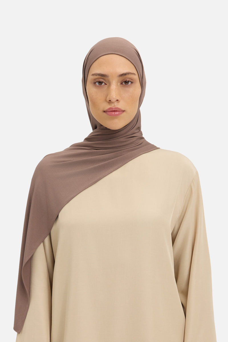 Foulard jersey bambou | Brun cendré