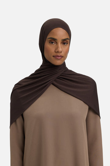 Foulard jersey bambou | Marron foncé