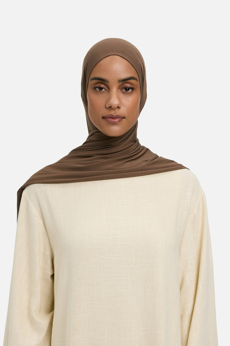 Foulard jersey bambou | Terre foncée