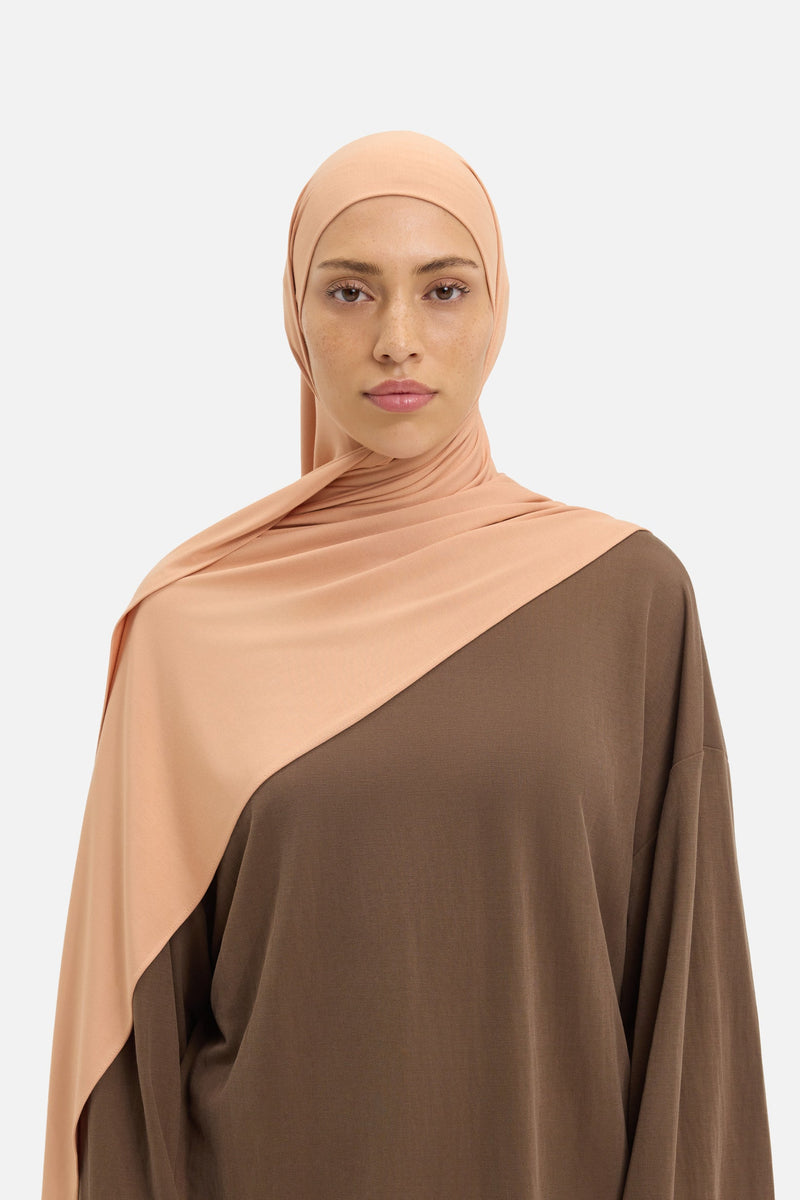 Foulard jersey bambou | Orange pastel