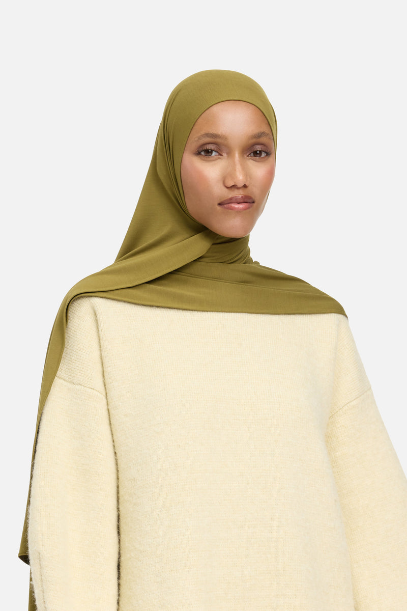 Foulard jersey bambou | Olive chaude