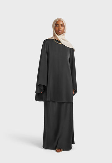 Bias Cut Jupe | Noir