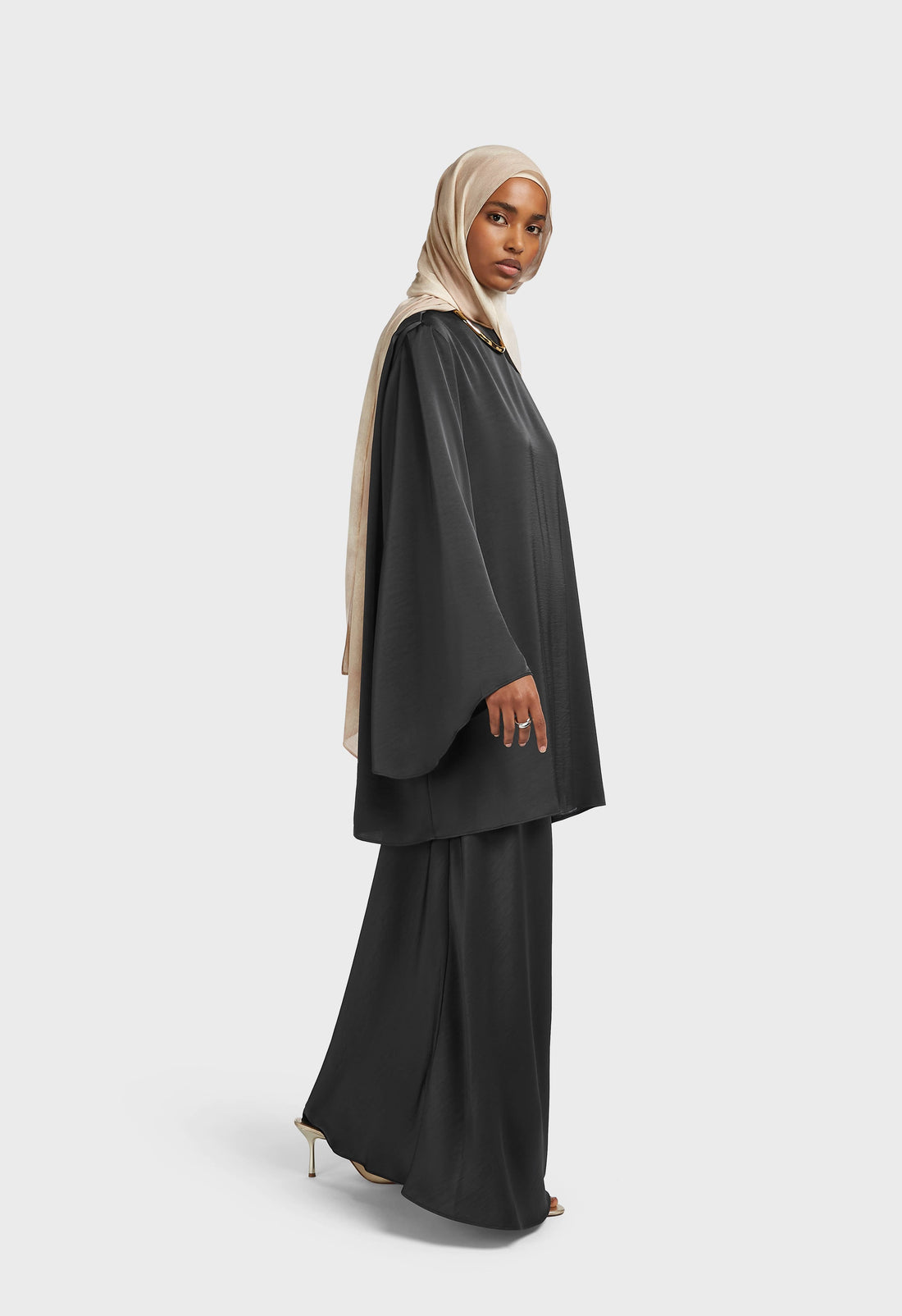 Bias Cut Jupe | Noir