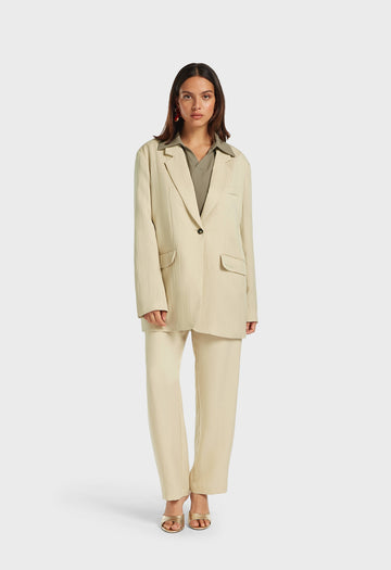 Box Fit Blazer | Riz brun