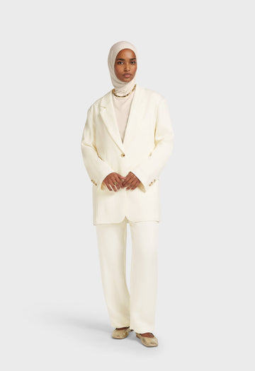 Box Fit Blazer | Blanc cassé