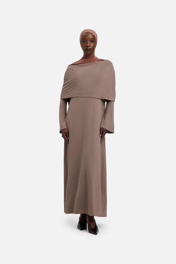 Capelet Robe | Taupe Rose