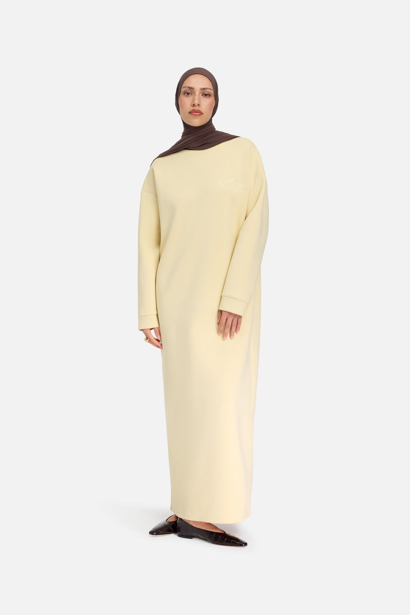 Pull cosy Robe | Miel blanc