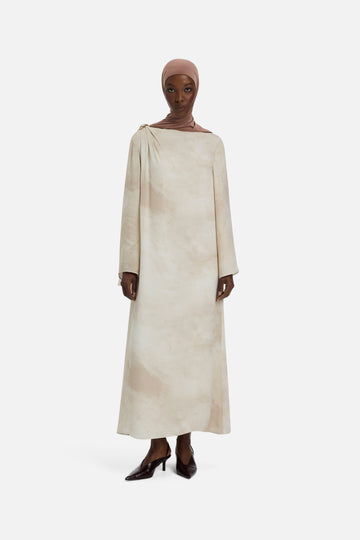 Detailed Shoulder Robe | Mocha Marble