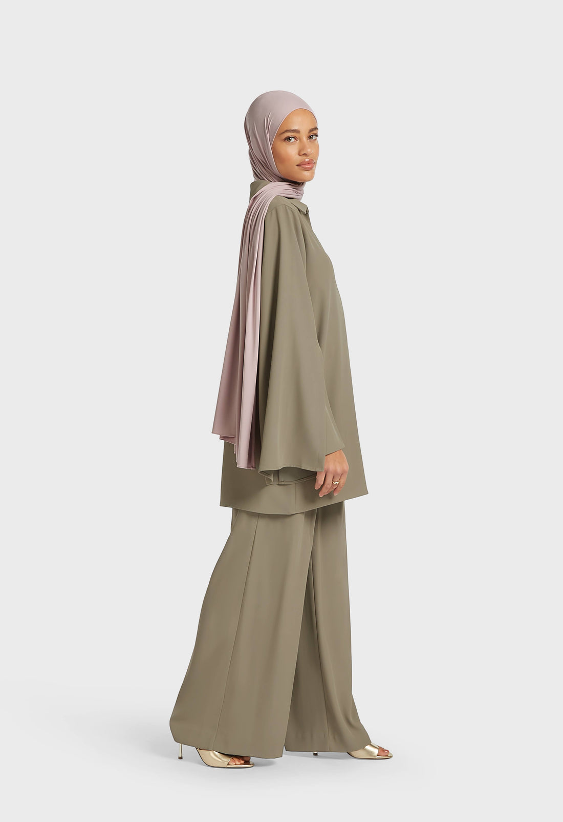 Elasticated Waist Taillored Pantalon | Desert Brown