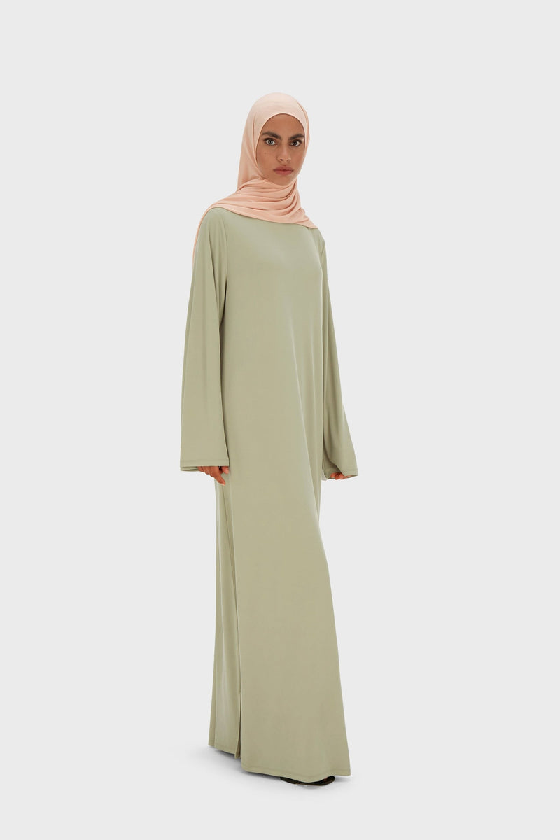 Essential Jersey Robe Court | Gris mousse