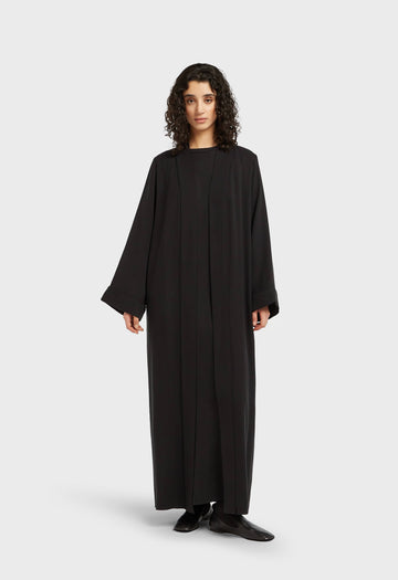 Essential Soft Woven Abaya Regular | Noir