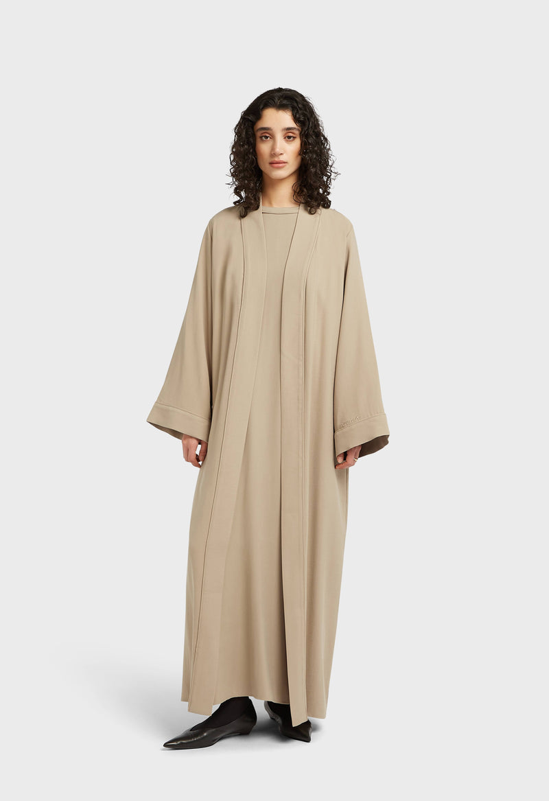 Essential Soft Woven Abaya Regular | Moka