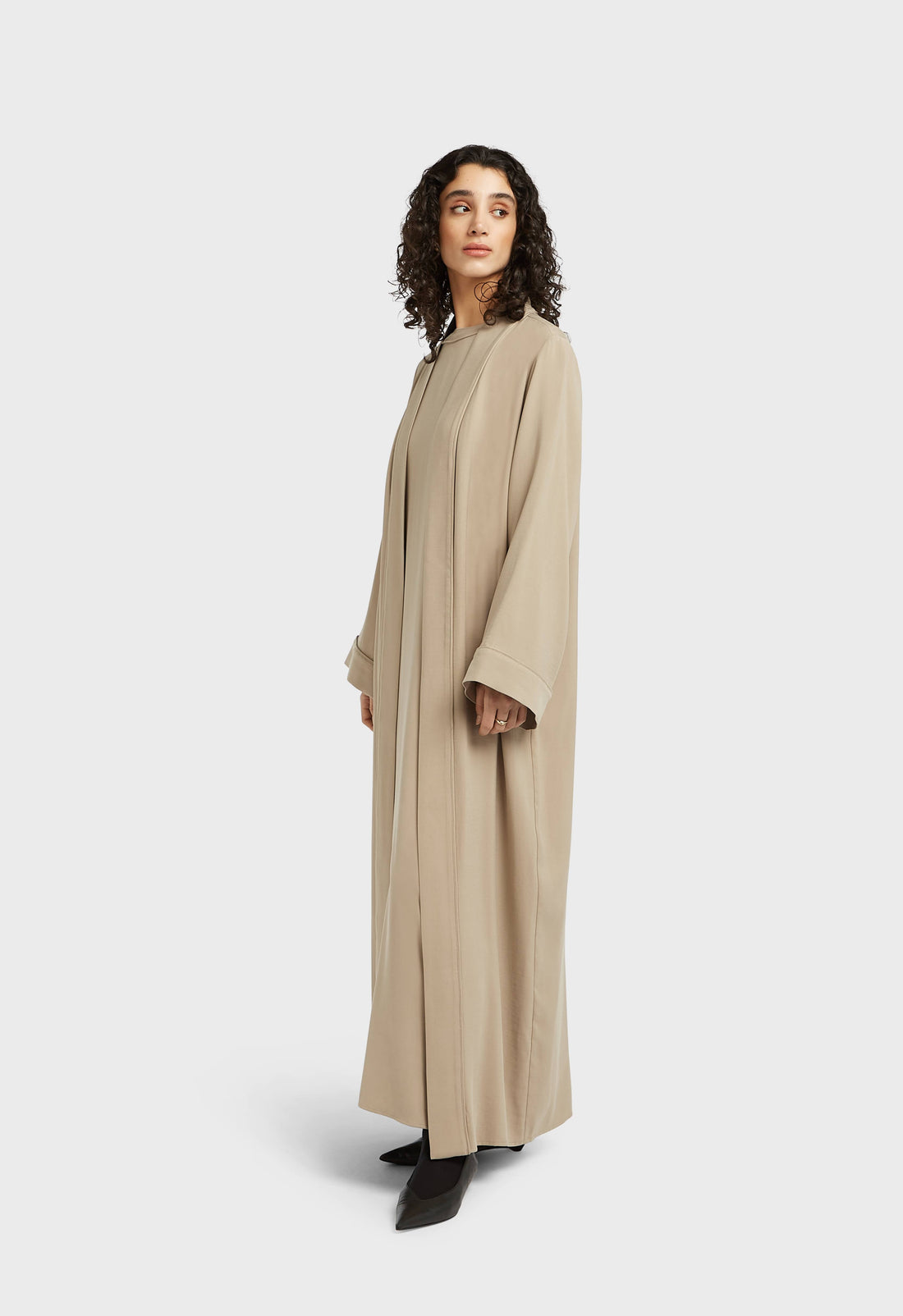 Essential Soft Woven Abaya Court | Moka