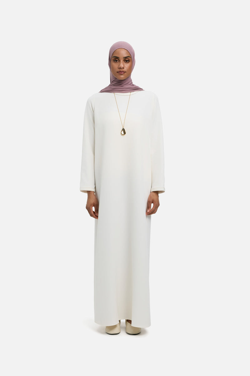 Robe essentielle Court | Blanc cassé