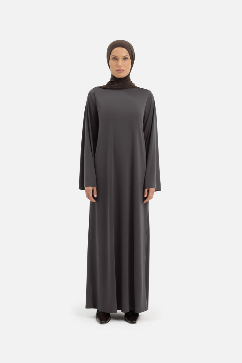 Essential Straight Jersey Robe Court | Asphalte