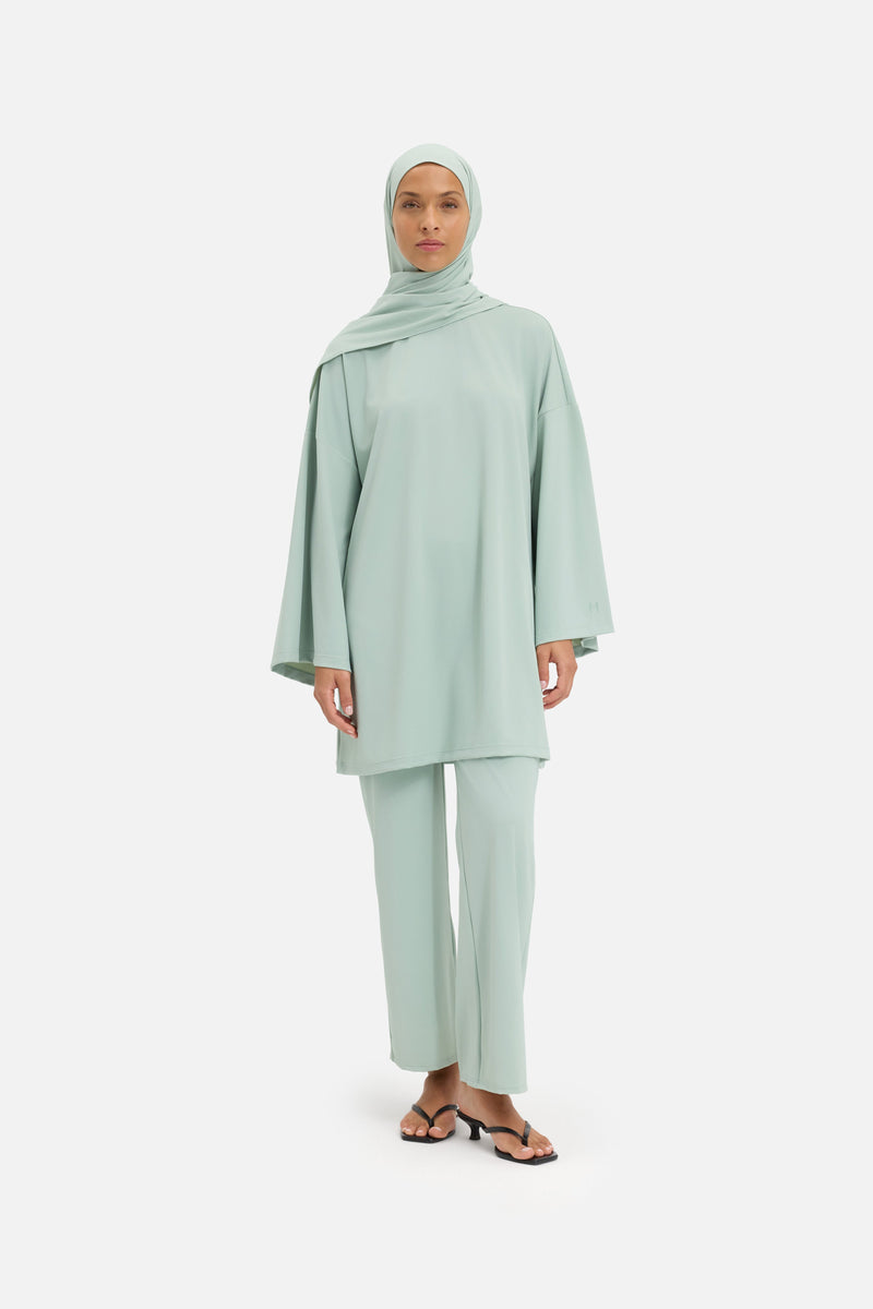 Essential Straight Swim Legging | Gris aqua
