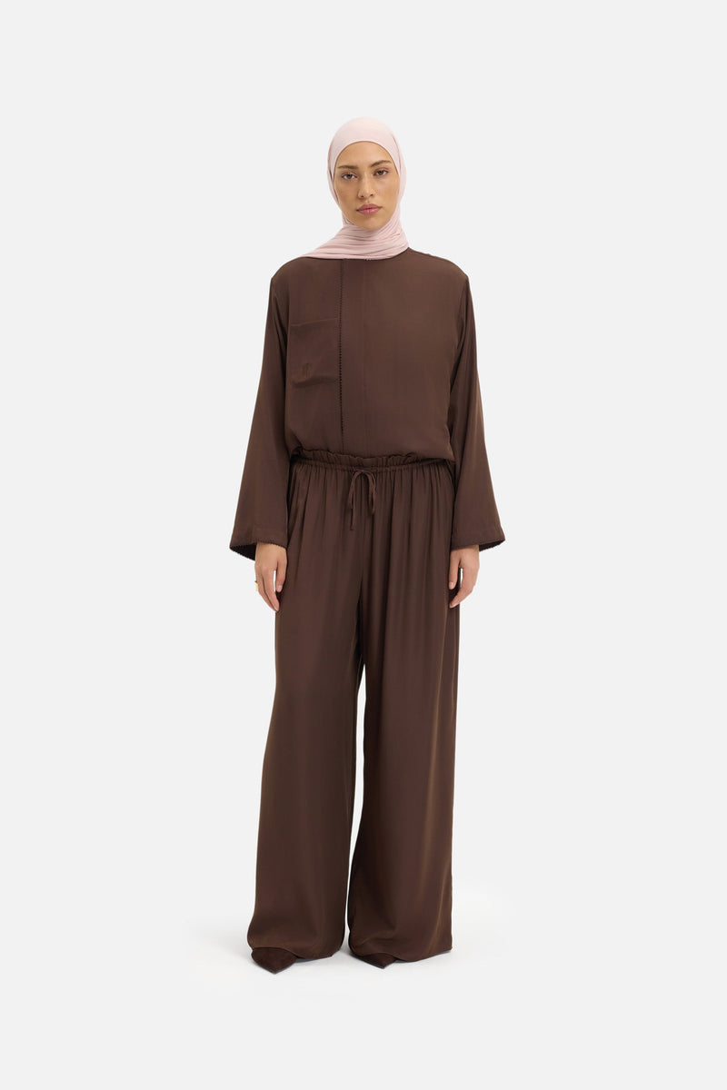 Flowy Loose Fit Pantalon | Moka brûlé