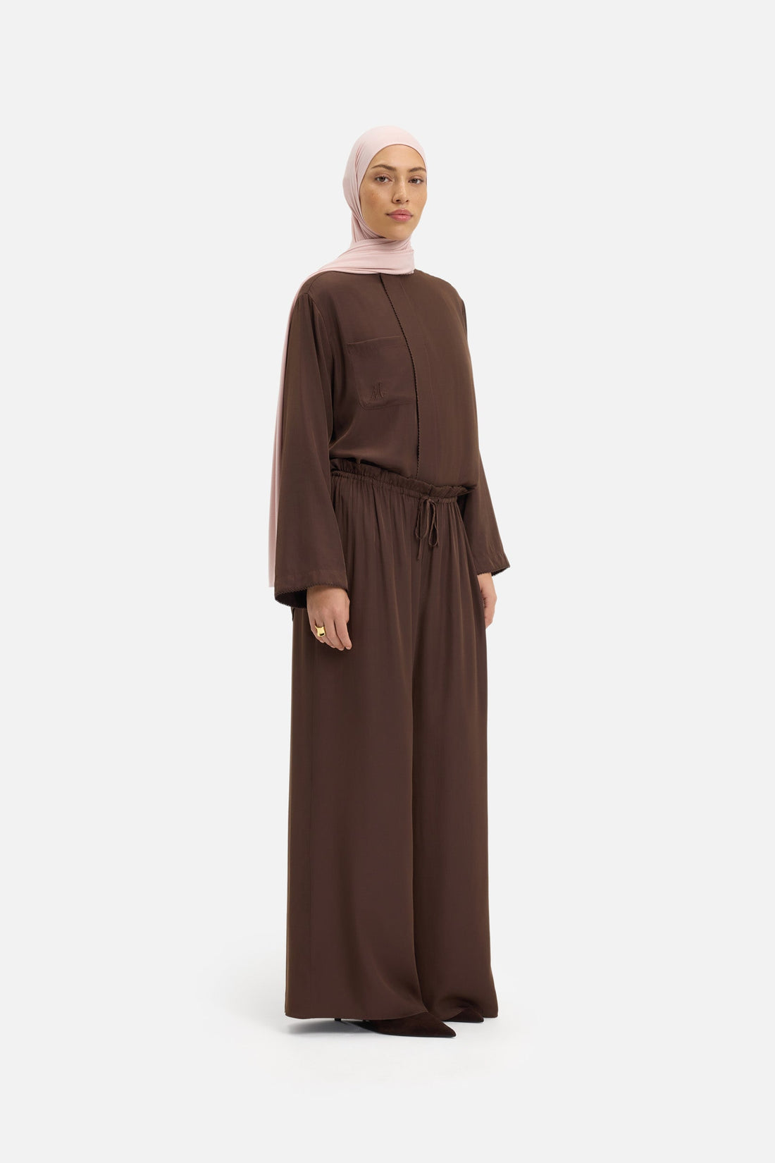 Flowy Loose Fit Pantalon | Burnt Mocha