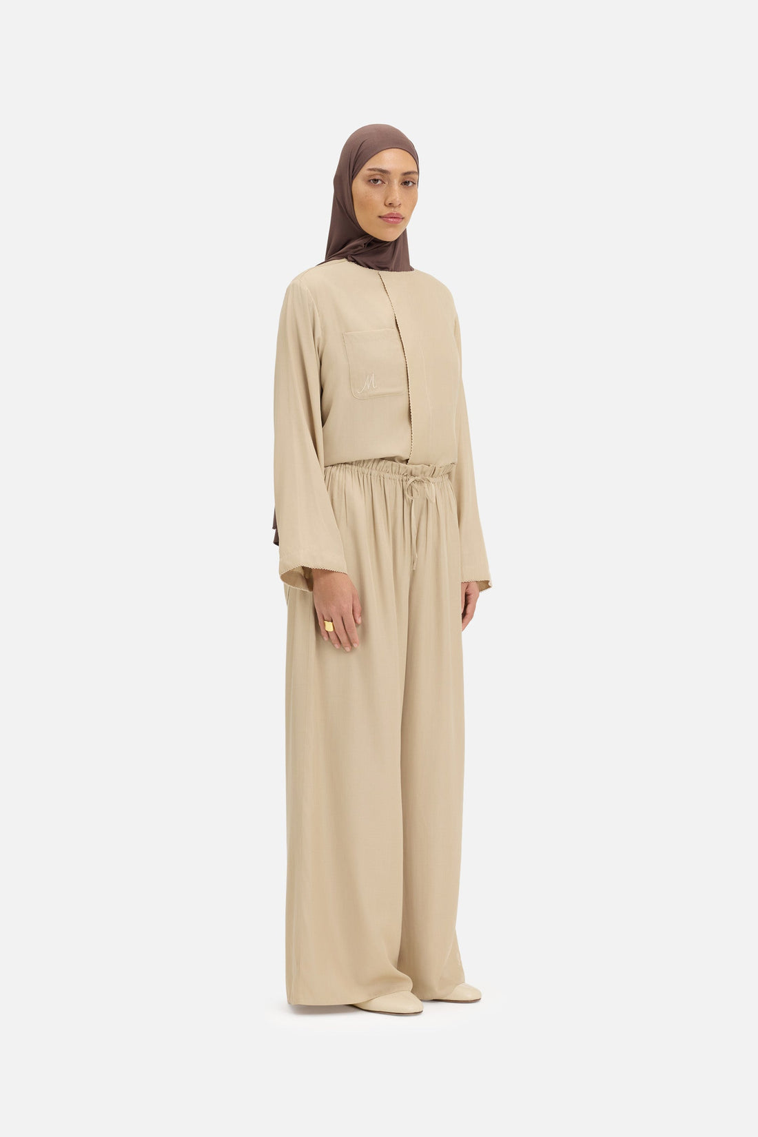Flowy Loose Fit Pantalon | Oat