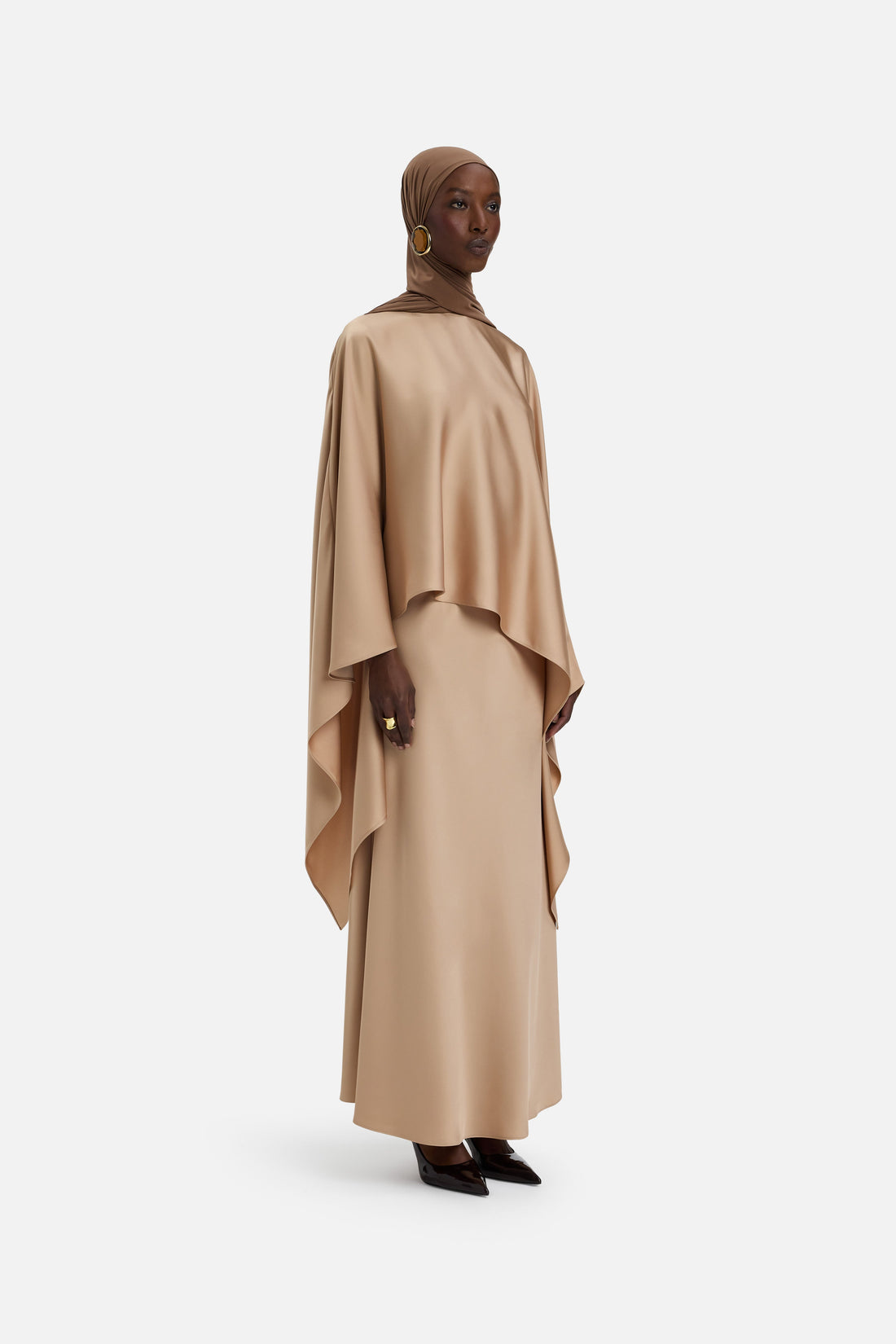 Blouse cape asymétrique | Nougat