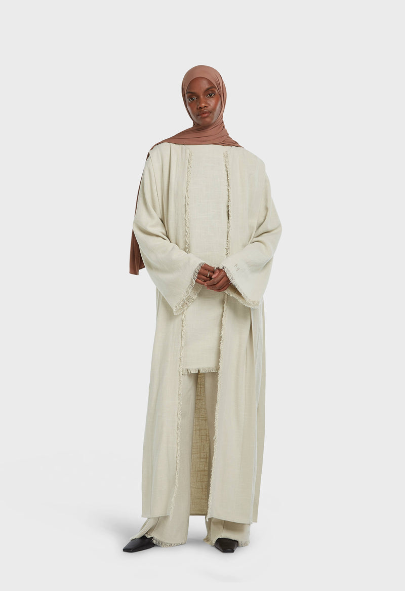 Frayed Hem Abaya | Orage clair
