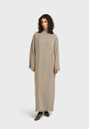Frayed Hem Robe | Desert Brown