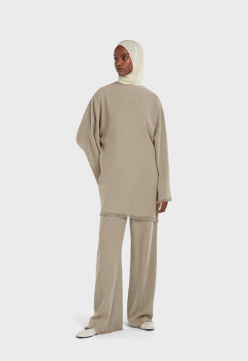 Frayed Hem Haut | Desert Brown