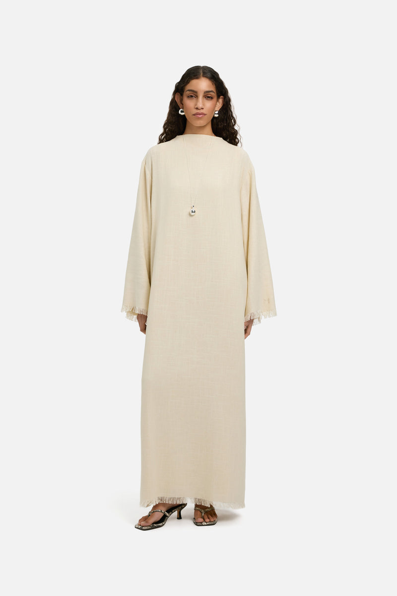 Frayed Hem Robe | Sable