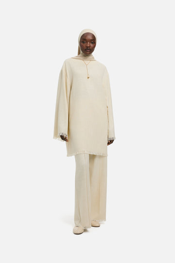 Frayed Hem Pantalon | Sable