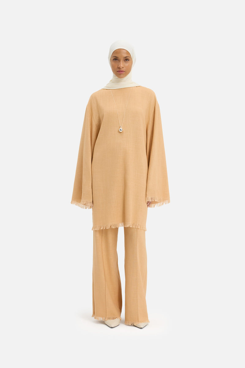 Frayed Hem Haut | Soft Biscotti