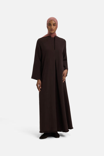 Fringe Trim Robe | Dark Chocolate