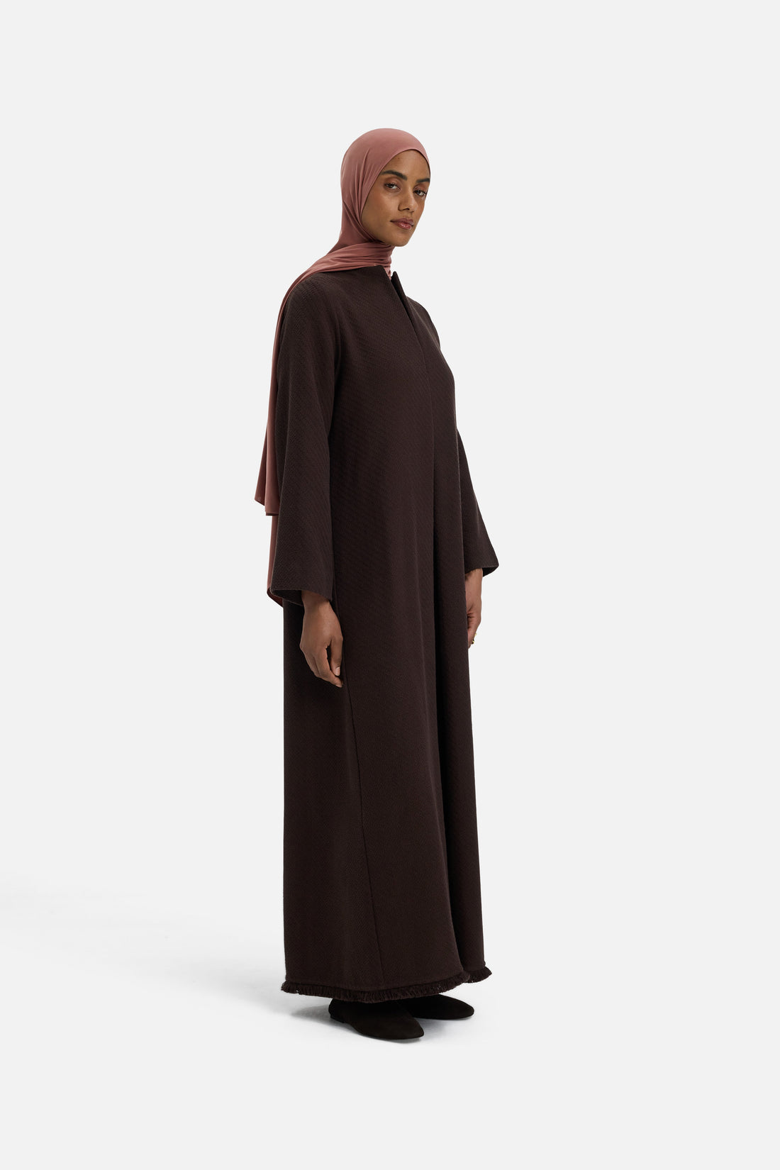 Fringe Trim Robe | Dark Chocolate