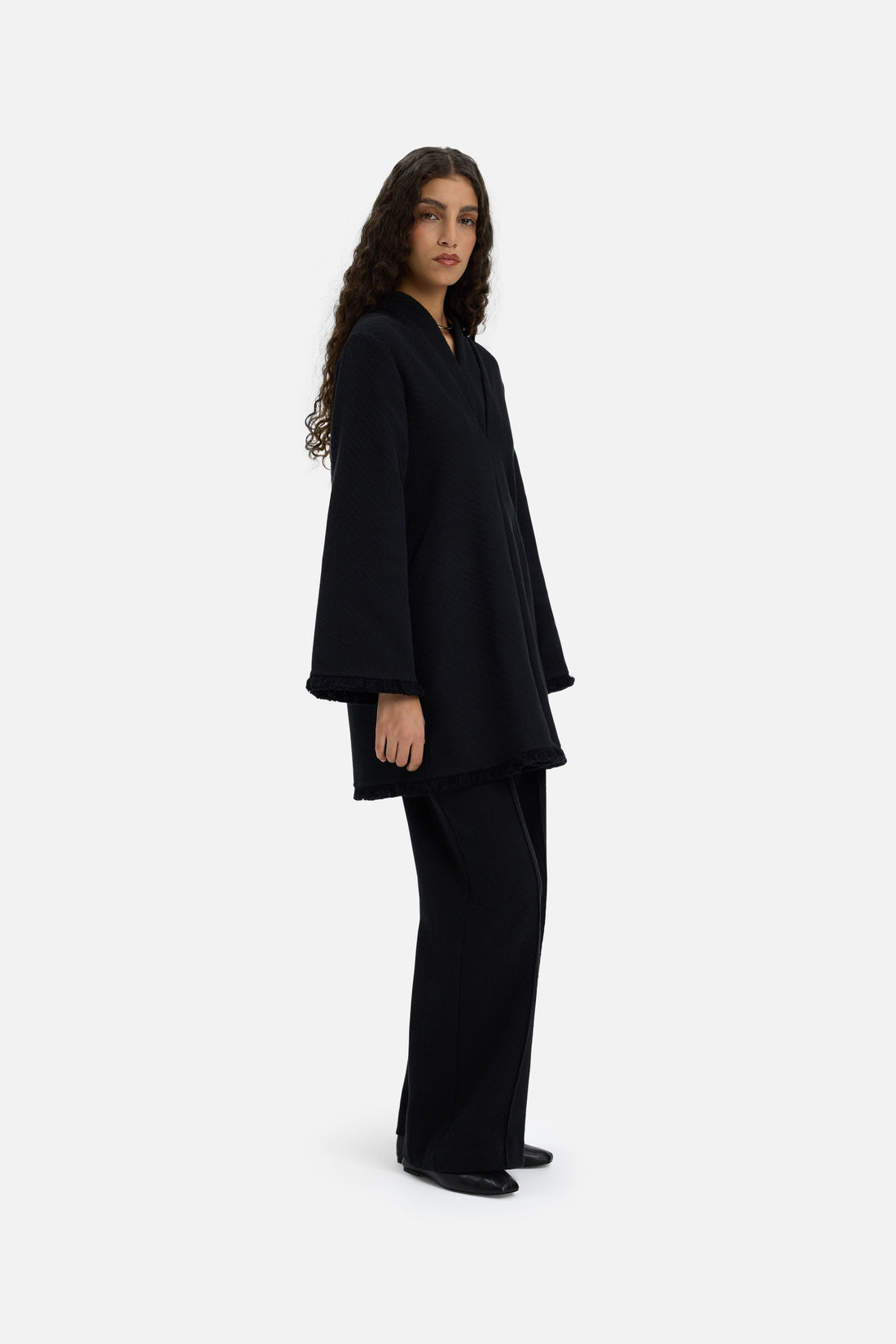 Fringe Trim Pantalon | Noir